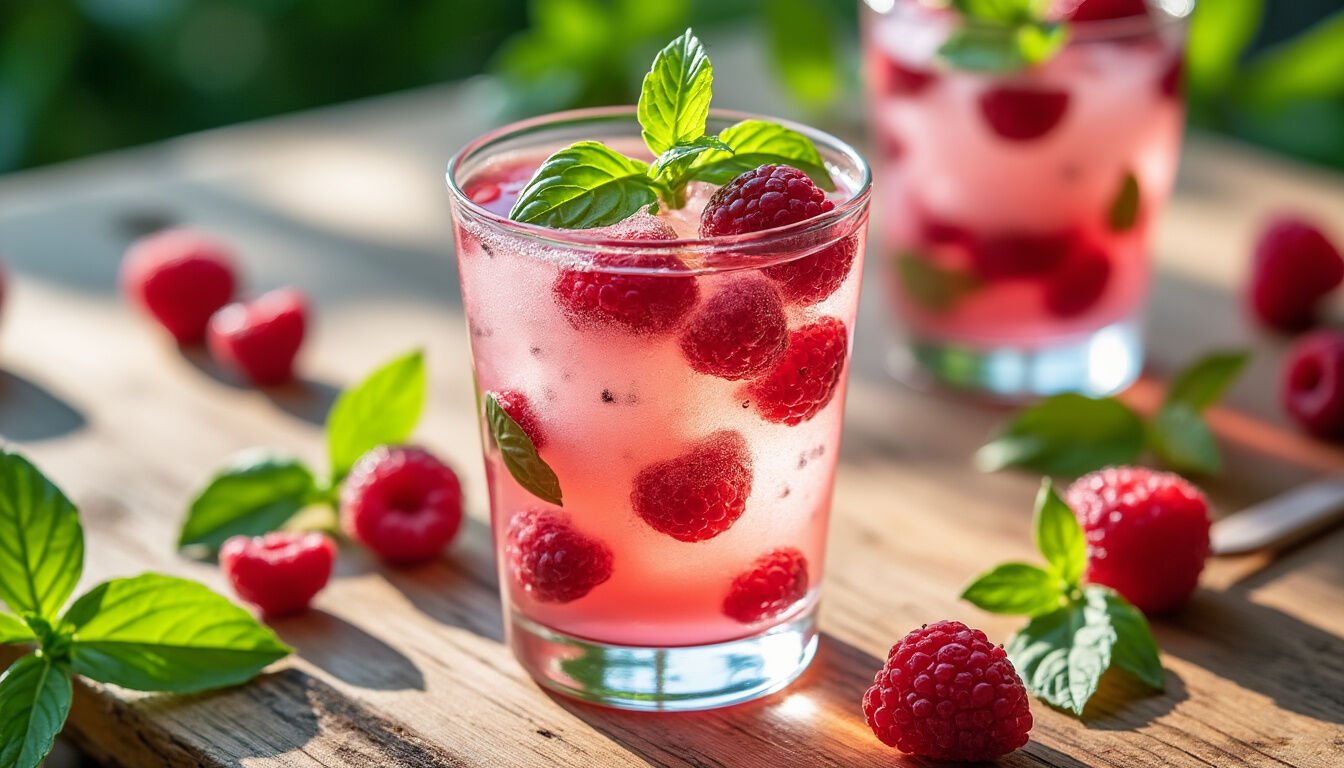Découvrez notre recette rapide de thé glacé framboise-basilic, parfaite pour les chaudes journées d'été. Profitez d'un mélange rafraîchissant et savoureux qui allie la douceur des framboises à la fraîcheur du basilic. Une boisson estivale à réaliser en quelques minutes pour vous désaltérer !