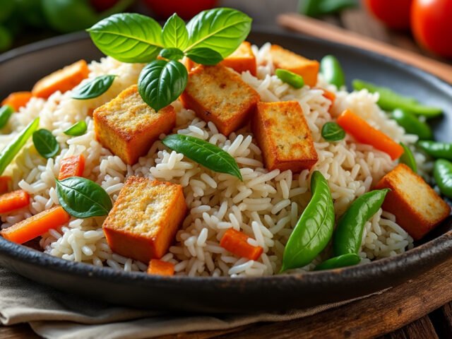 Riz thaï au basilic et tofu