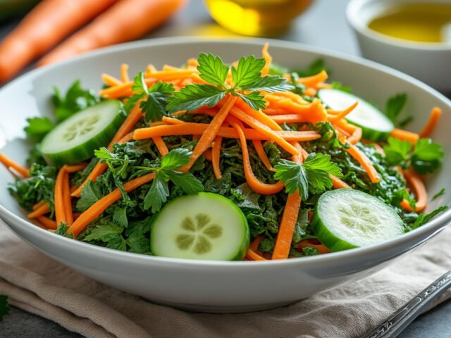 Salade d’algues, concombre et carottes