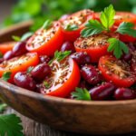 Salade de haricots rouges, tomates et cumin