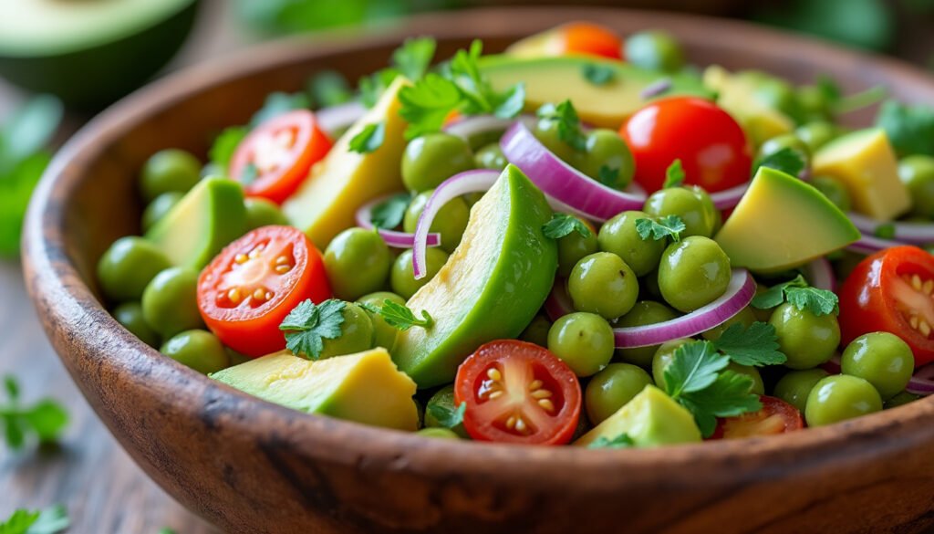 découvrez une délicieuse salade de pois chiches et avocat, alliant fraîcheur et nutrition. parfaite pour un repas sain et rapide, cette recette vegan regorge de saveurs et est riche en protéines. idéale pour les déjeuners d'été ou comme accompagnement lors de vos repas !
