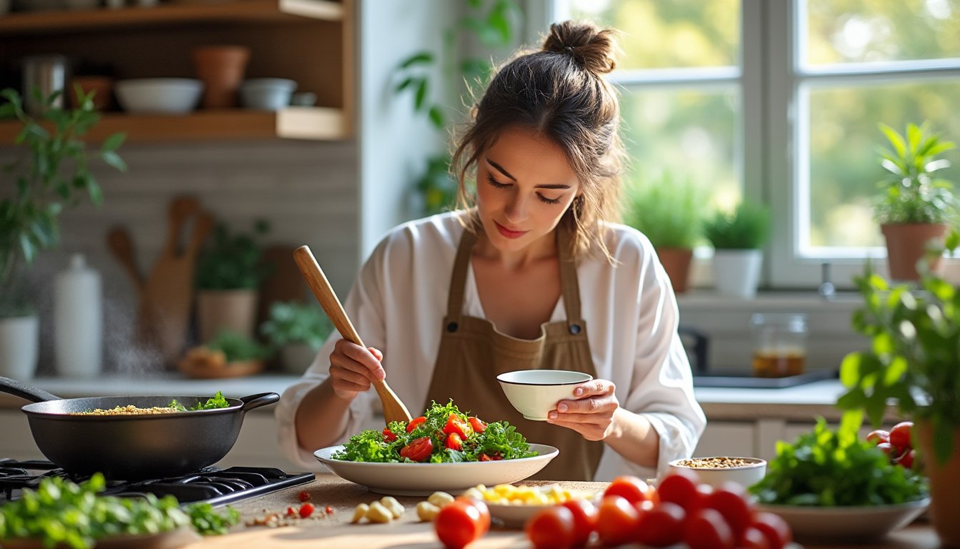 découvrez notre délicieuse salade tiède de lentilles et légumes grillés, un mélange savoureux et nutritif qui allie la tendresse des lentilles à la fraîcheur des légumes rôtis. parfaite pour un repas léger et équilibré, cette recette régalera vos papilles tout en apportant des bienfaits pour votre santé.
