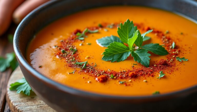 découvrez notre délicieuse soupe de patate douce et épices, un mélange réconfortant de saveurs exotiques et de douceur. parfait pour réchauffer vos soirées, ce plat nourrissant est facile à préparer et ravira vos papilles avec ses arômes envoûtants.
