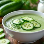 Soupe froide de concombre et yaourt