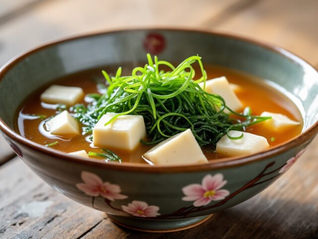 Soupe miso aux algues et tofu