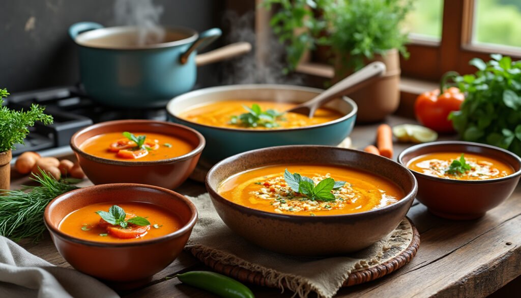 découvrez nos recettes de soupes et veloutés rapides pour un repas savoureux en un rien de temps ! parfaites pour les soirs pressés, ces idées réconfortantes s'adaptent à tous les goûts et vous garantissent chaleur et satisfaction.