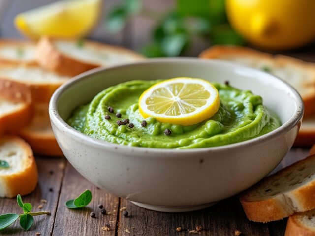 Tartinade de pois cassés et citron