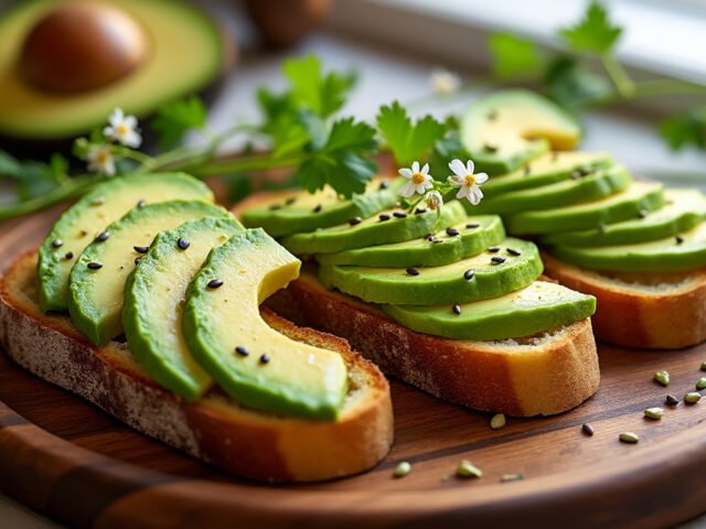 Tartines d’avocat et graines de sésame