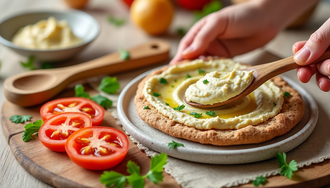 découvrez nos délicieuses tartines de houmous garnies de légumes croquants, une recette saine et savoureuse idéale pour un apéritif ou un repas léger. parfaites pour ravir vos convives et faire le plein de fraîcheur.