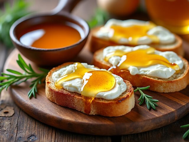 Toasts de chèvre chaud et miel