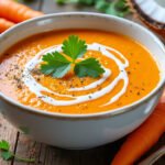 Velouté de carottes et lait de coco