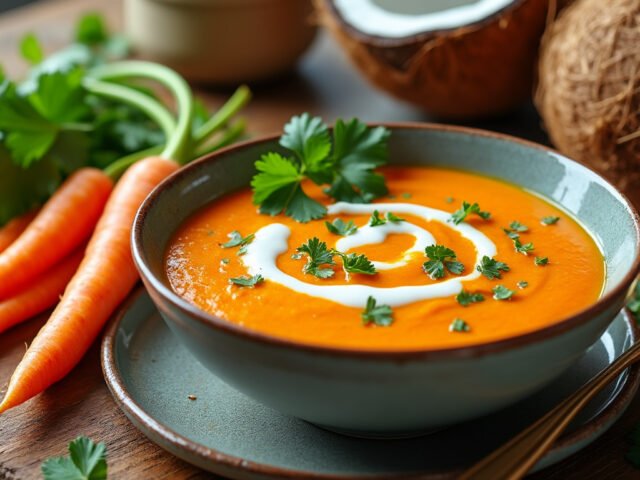 Velouté de carottes et lait de coco