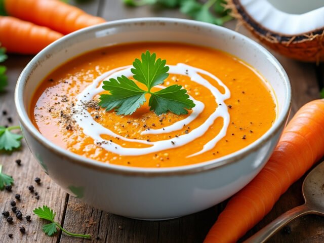 Velouté de carottes et lait de coco