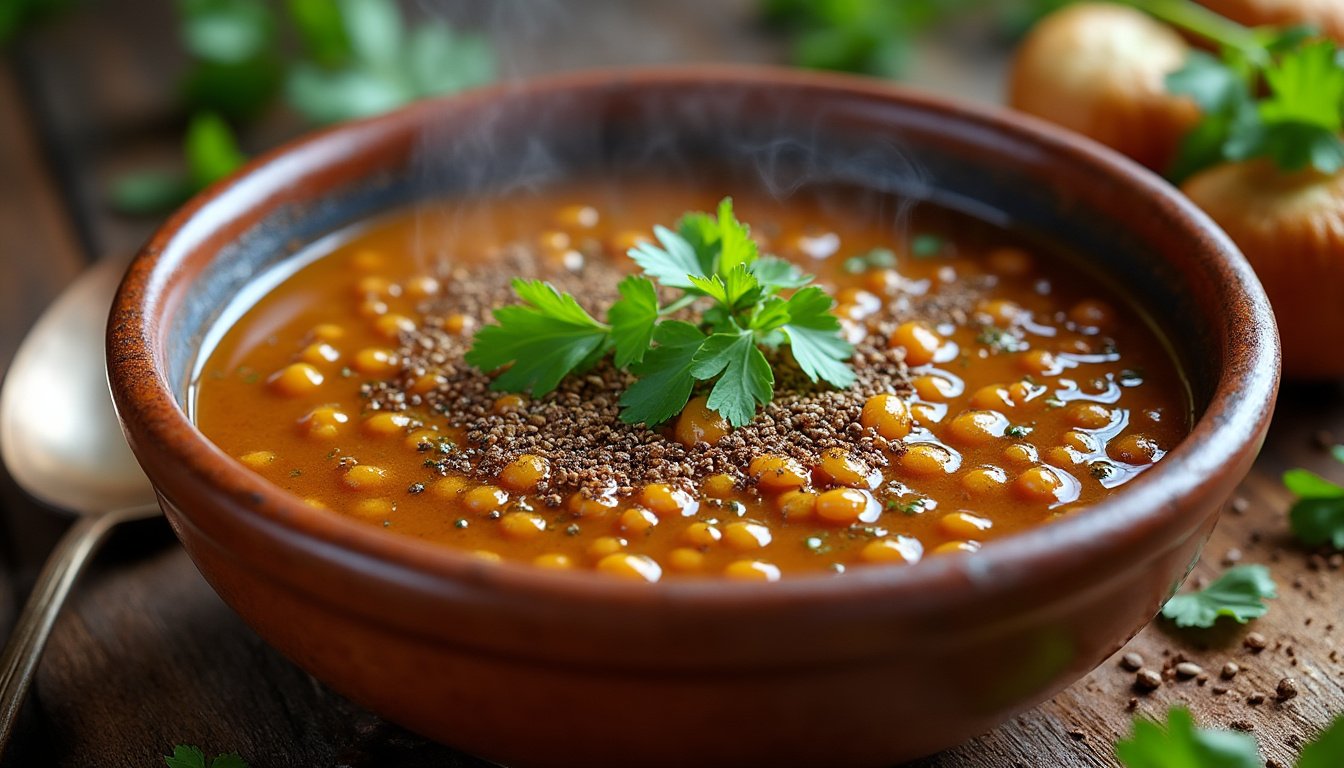 découvrez notre délicieuse recette de velouté de lentilles corail et cumin, un mariage parfait de saveurs réconfortantes et d'épices exquises. ce plat crémeux et nutritif est idéal pour régaler vos papilles tout en réchauffant vos soirées.