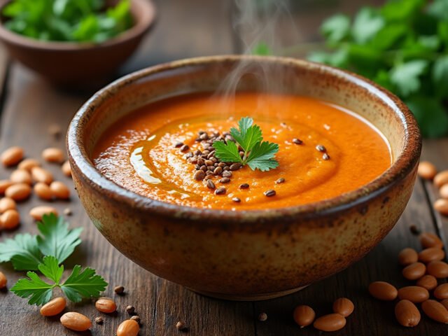 Velouté de lentilles corail et cumin