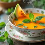Velouté froid de melon et menthe