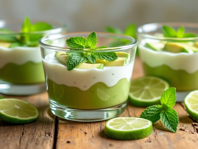 Verrines d’avocat et yaourt au citron vert