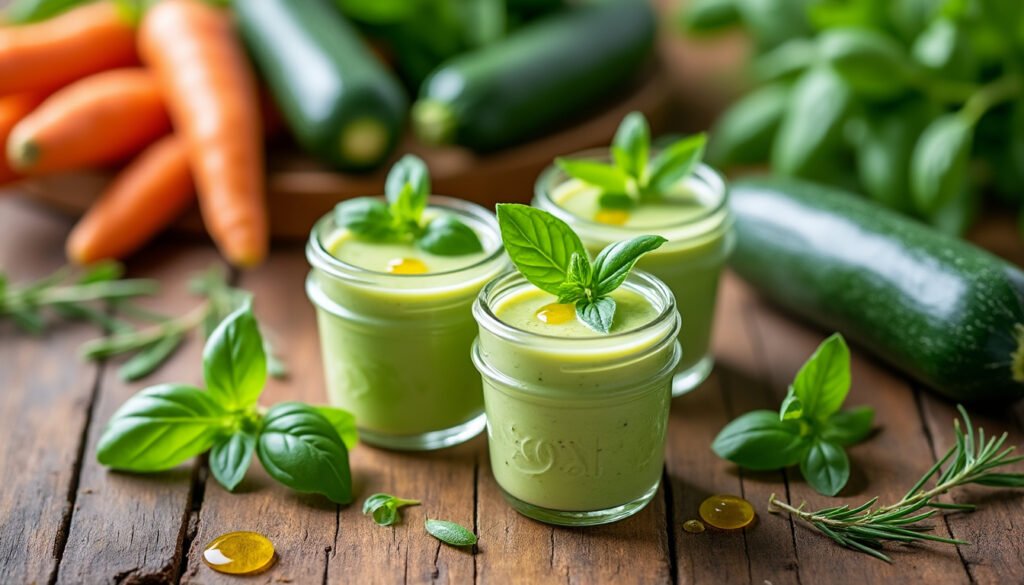 découvrez une délicieuse recette de verrines de soupe froide de courgettes et basilic, parfaite pour vos apéritifs estivaux. rafraîchissante et savoureuse, cette préparation met en valeur la douceur des courgettes et le parfum du basilic. idéale pour surprendre vos convives !