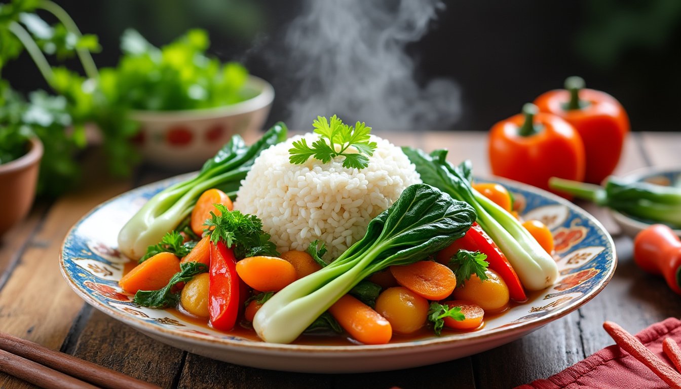 savourez un délicieux wok de légumes croquants enrobés d'une sauce hoisin sucrée et salée. cette recette rapide et facile met en valeur la fraîcheur des légumes tout en offrant une explosion de saveurs. idéal pour un repas sain et savoureux en toute simplicité !
