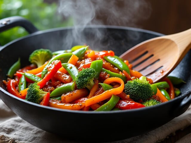 Wok de légumes à la sauce hoisin