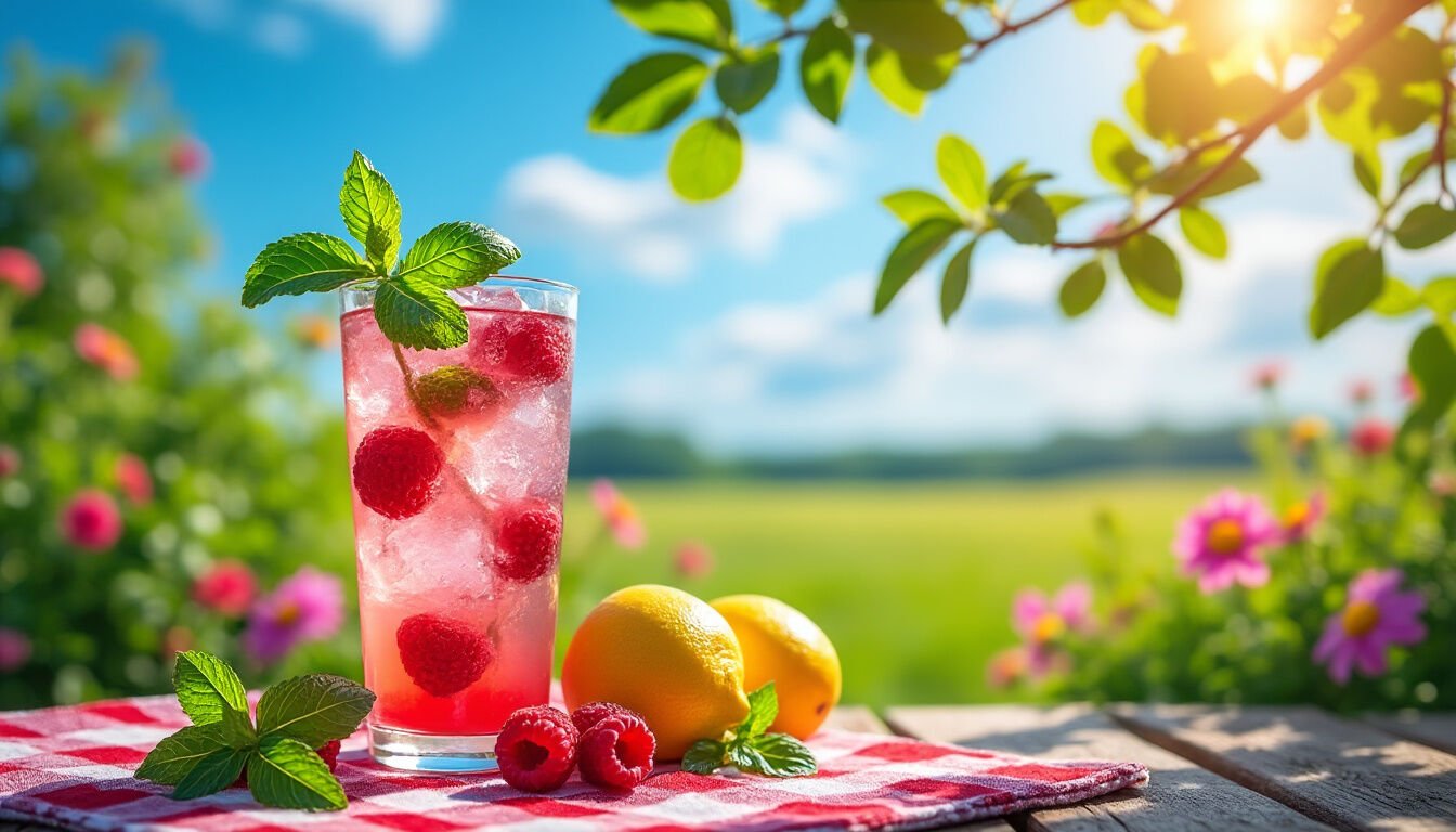 Découvrez une recette rapide et rafraîchissante de thé glacé framboise-basilic, parfaite pour les chaudes journées d'été. Savourez ce mélange original qui allie les notes fruitées de la framboise à la fraîcheur du basilic. Idéal pour se désaltérer lors de vos moments de détente.