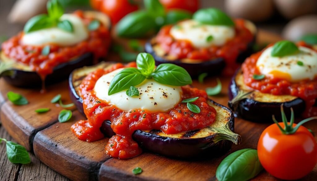 découvrez la recette délicieuse d'aubergines grillées accompagnées d'une savoureuse sauce tomate et de mozzarella fondante. un plat savoureux et réconfortant qui séduira vos papilles à chaque bouchée.