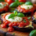 Aubergines grillées à la sauce tomate et mozzarella