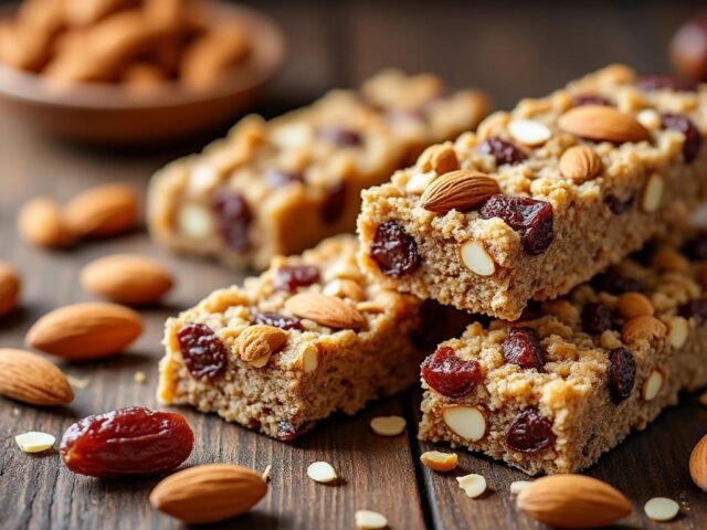Barres énergétiques aux amandes et dattes