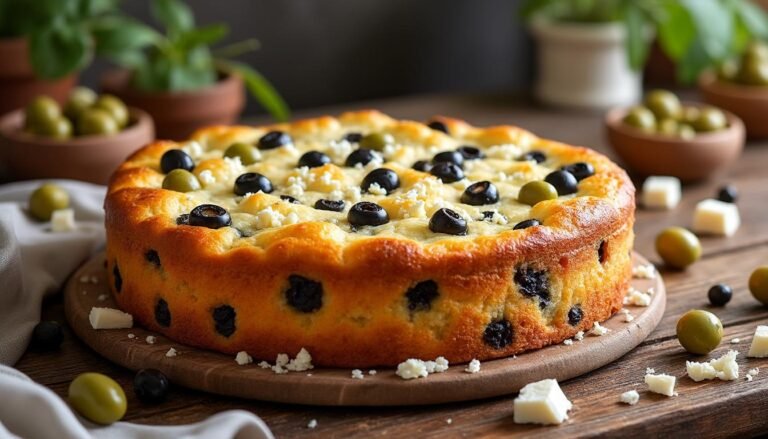 découvrez notre savoureux cake salé aux olives et feta, une recette parfaite pour vos apéritifs ou vos pique-niques. moist et riche en saveurs méditerranéennes, il ravira vos convives à chaque bouchée.