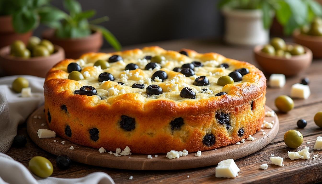 découvrez notre savoureux cake salé aux olives et feta, une recette parfaite pour vos apéritifs ou vos pique-niques. moist et riche en saveurs méditerranéennes, il ravira vos convives à chaque bouchée.