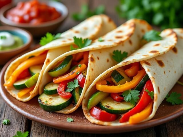 Fajitas végétariennes aux légumes grillés