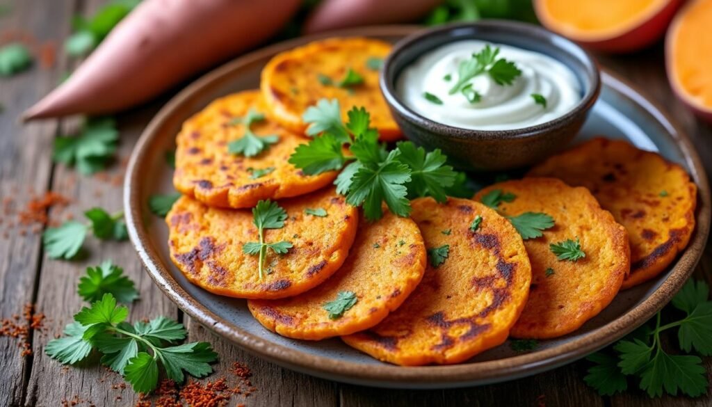 découvrez la recette savoureuse des galettes de patate douce et épices, un délice croustillant à l'extérieur et moelleux à l'intérieur. parfaites en tant qu'accompagnement ou plat principal, ces galettes allient la douceur de la patate et un mélange d'épices qui régalera vos papilles. idéal pour un repas sain et gourmand !