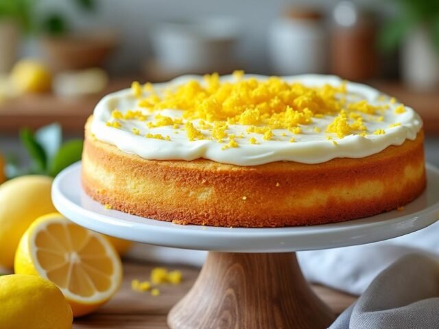 Gâteau au yaourt végétal et zestes de citron