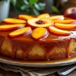 Gâteau renversé aux pêches caramélisées
