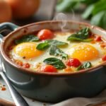 Oeufs cocotte aux légumes et fromage