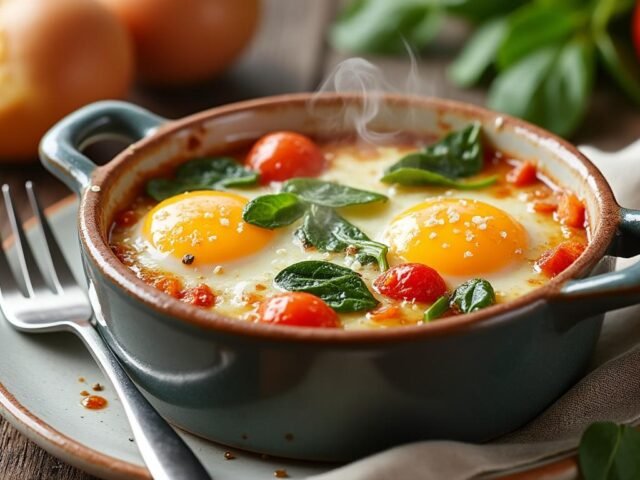 Oeufs cocotte aux légumes et fromage
