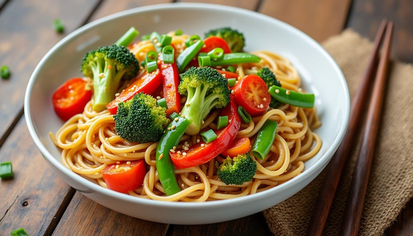 découvrez la délicieuse recette des pâtes de riz sautées aux légumes, un plat savoureux et équilibré, parfait pour un repas rapide et sain. idéal pour les amateurs de cuisine asiatique, cette préparation colorée allie la légèreté des pâtes de riz et la fraîcheur des légumes croquants.