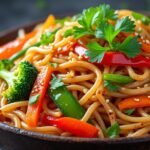 Pâtes de riz sautées aux légumes