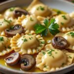 Raviolis au fromage et champignons