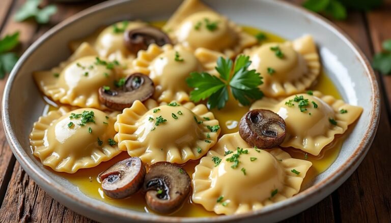 découvrez notre délicieuse recette de raviolis au fromage et champignons, un plat savoureux qui allie la richesse du fromage fondant à l'arôme des champignons. parfait pour un dîner réconfortant, simple à préparer et plein de saveurs. régalez vos convives avec ce classique de la cuisine italienne!