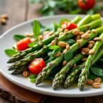 Salade d’asperges grillées et pignons de pin