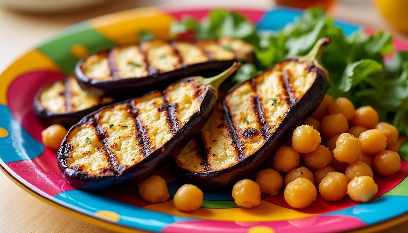 découvrez une délicieuse salade d’aubergines grillées mêlant savamment pois chiches et yaourt crémeux. parfaite pour un repas léger et sain, cette recette végétale saura ravir vos papilles avec ses saveurs méditerranéennes.
