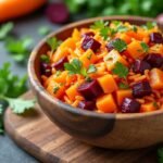 Salade de carottes, betteraves et sauce à l’orange