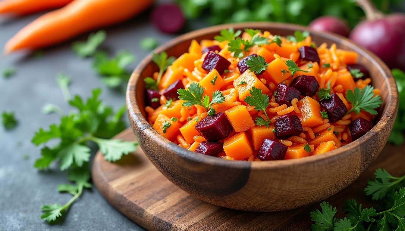 découvrez notre délicieuse recette de salade de carottes et betteraves, agrémentée d'une sauce à l'orange rafraîchissante. un mélange savoureux et coloré, idéal pour apporter une touche de fraîcheur à vos repas !