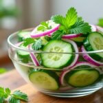 Salade de concombres marinés au vinaigre de riz