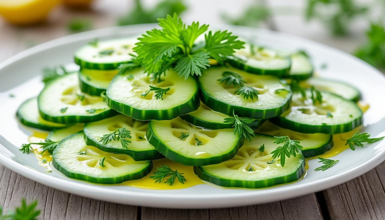 découvrez notre recette rafraîchissante de salade de concombres marinés au vinaigre de riz. idéale pour accompagner vos plats ou en entrée légère, cette salade croquante allie saveurs asiatiques et fraîcheur, pour un plaisir gustatif à chaque bouchée. parfaite pour l'été!