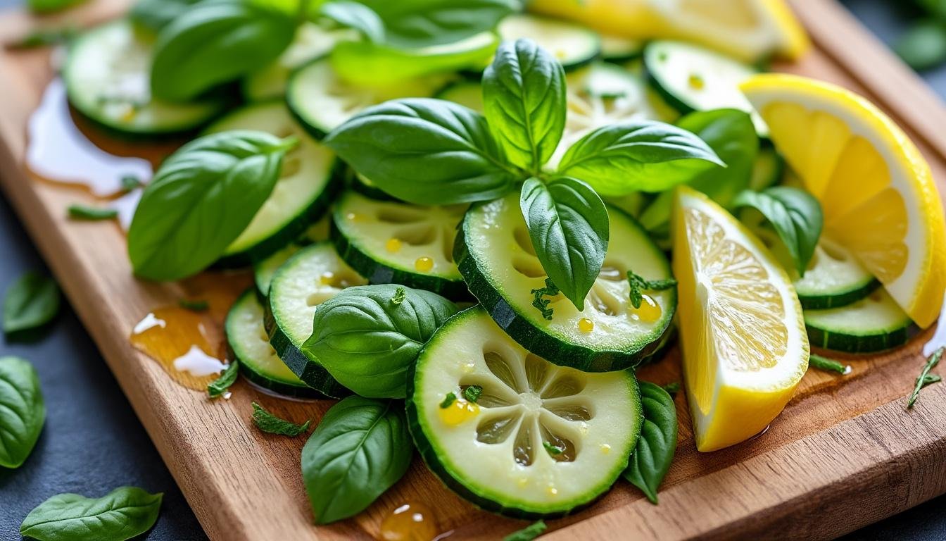 découvrez notre recette rafraîchissante de salade de courgettes crues, agrémentée de basilic frais et d'un zeste de citron. parfaite pour les journées ensoleillées, cette salade légère et savoureuse apporte une touche de fraîcheur à vos repas.