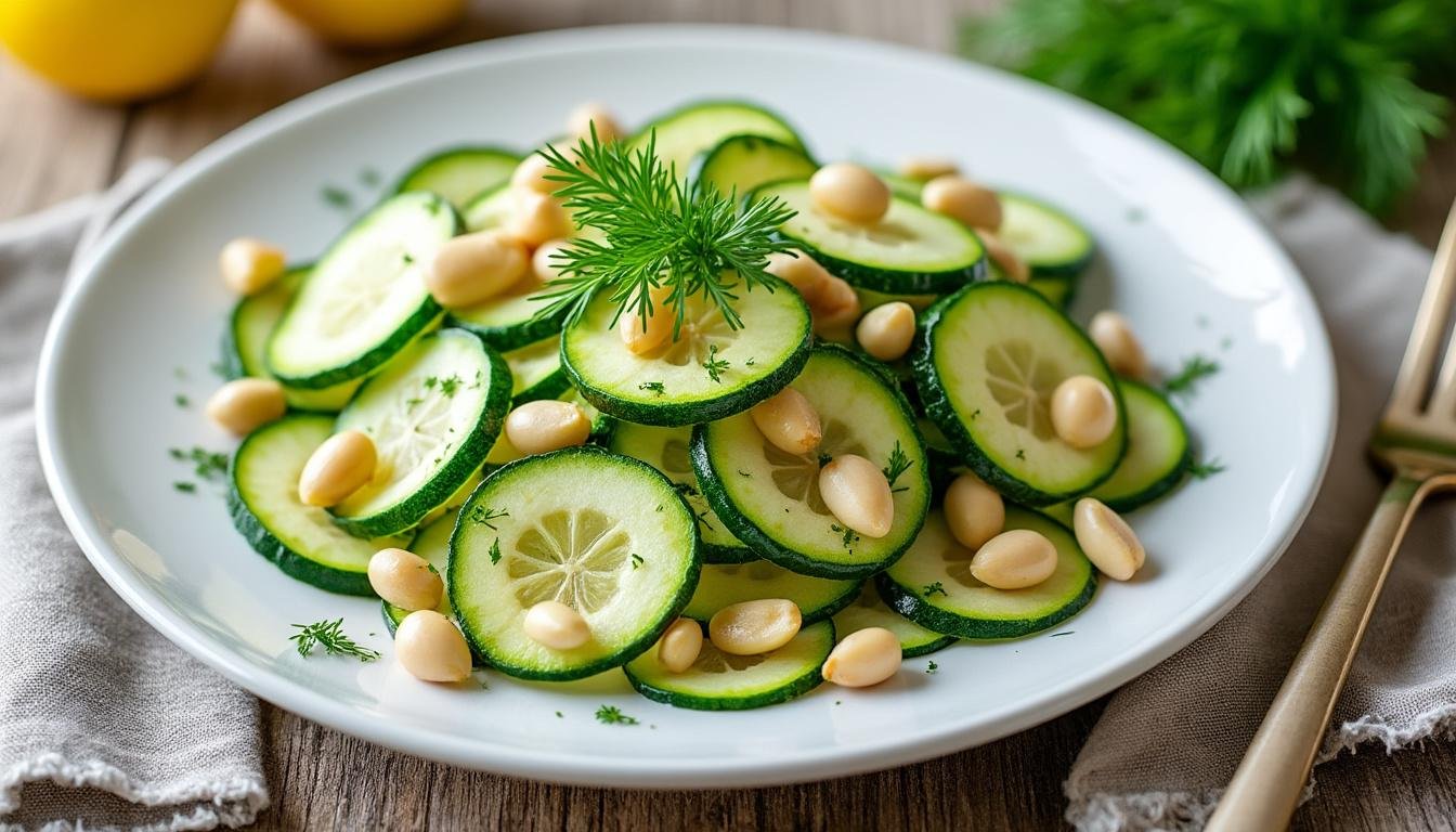 découvrez notre délicieuse salade de courgettes crues, parfumée au basilic frais et agrémentée d'un zeste de citron. un plat léger et rafraîchissant, parfait pour l'été !