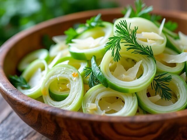 Salade de fenouil, parmesan et huile de noisette