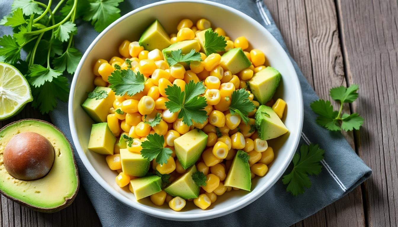 découvrez notre délicieuse salade de maïs grillé et avocat, un mélange parfait de saveurs estivales. rafraîchissante et saine, cette recette met en valeur la douceur du maïs rôti et la crémeux de l'avocat, idéale pour vos repas en plein air ou vos pique-niques.